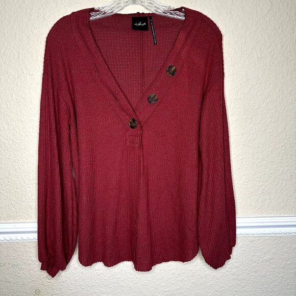 Urban Outfitters Out From Under Top Womens Small Oversized Waffle Knit Thermal - Picture 1 of 7